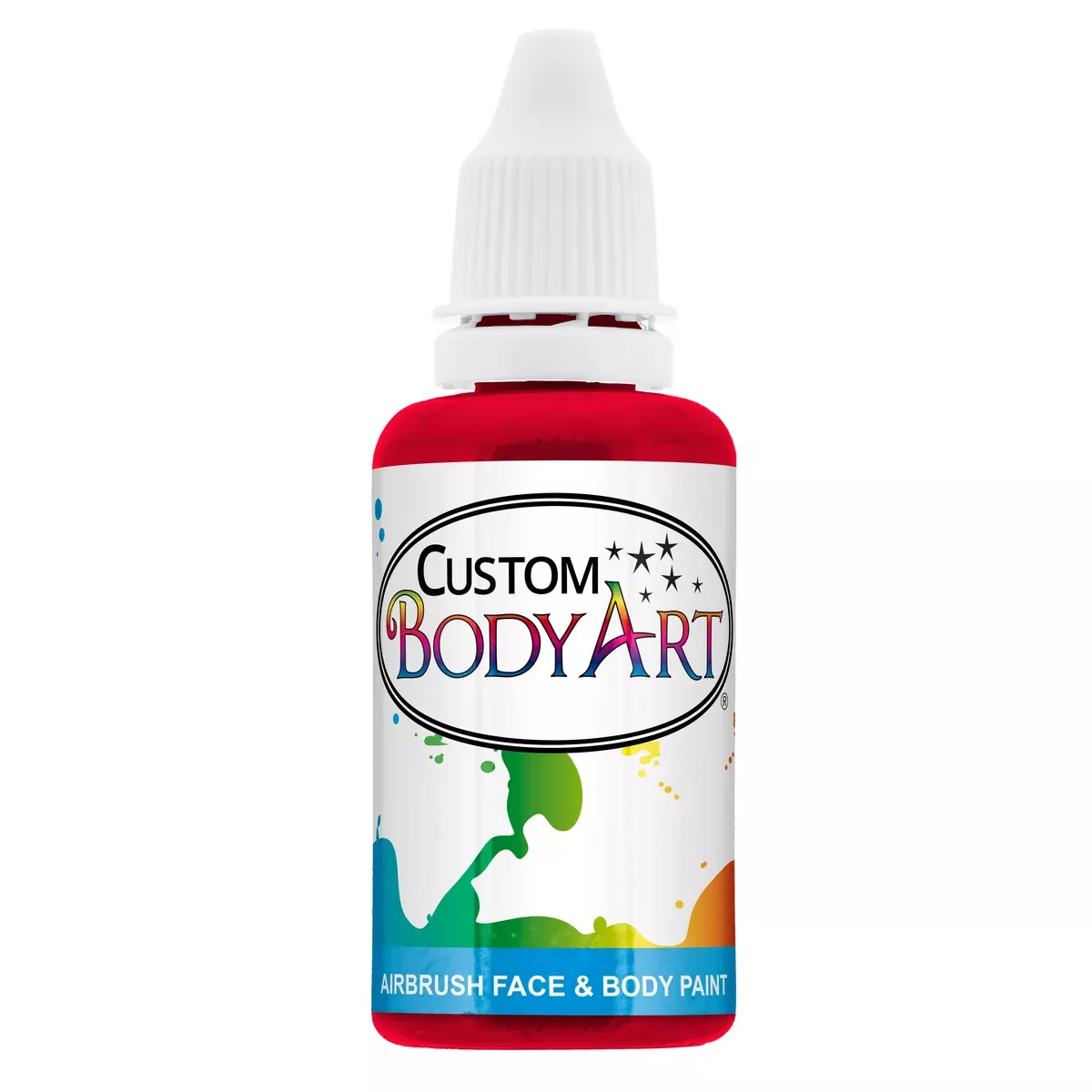 1 oz Red Water-Based Air Brush Paint for Skin - Face & Body Airbrush Paint for Halloween, Cosplay, Theatrical Makeup & Temporary Tattoos