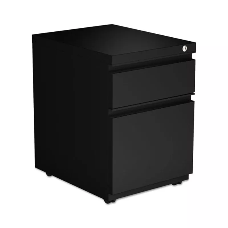 1 Supply & 1 File Drawer Metal Mobile Pedestal w/ Full-Width Pulls, 19 1/8″d