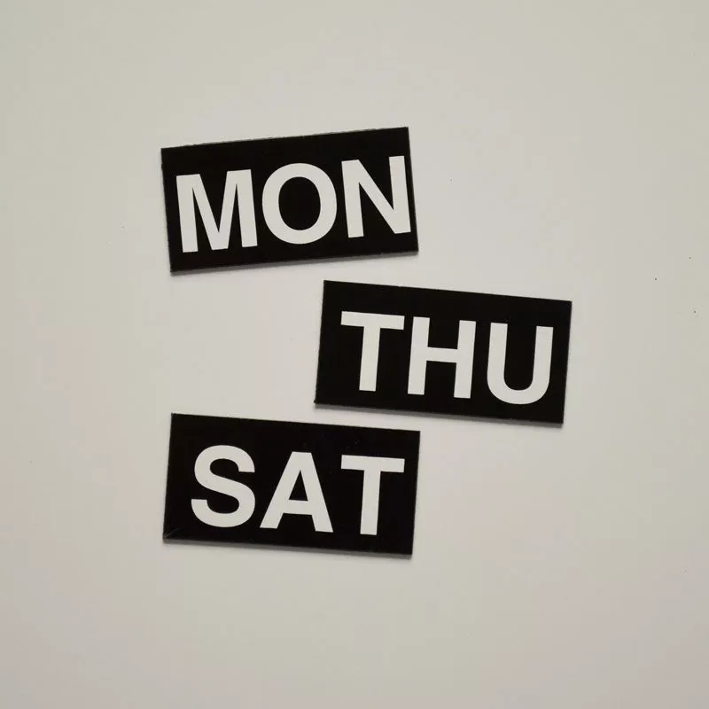 1″x 2″Days of the Week Magnet Set