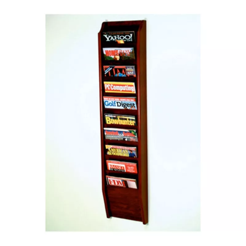 10 Pocket Wall Mount Magazine Rack