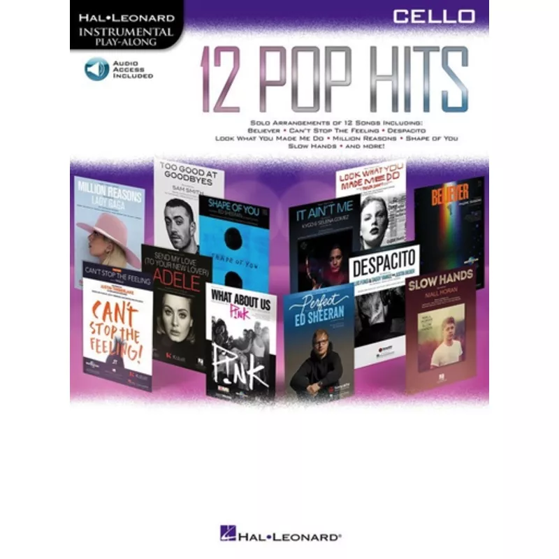 12 Pop Hits – Cello/Audio Access Online Hal Leonard 261799