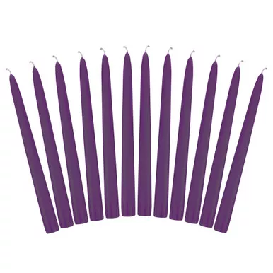 12" x 7/8" Purple Taper Candles (12) - Emkay