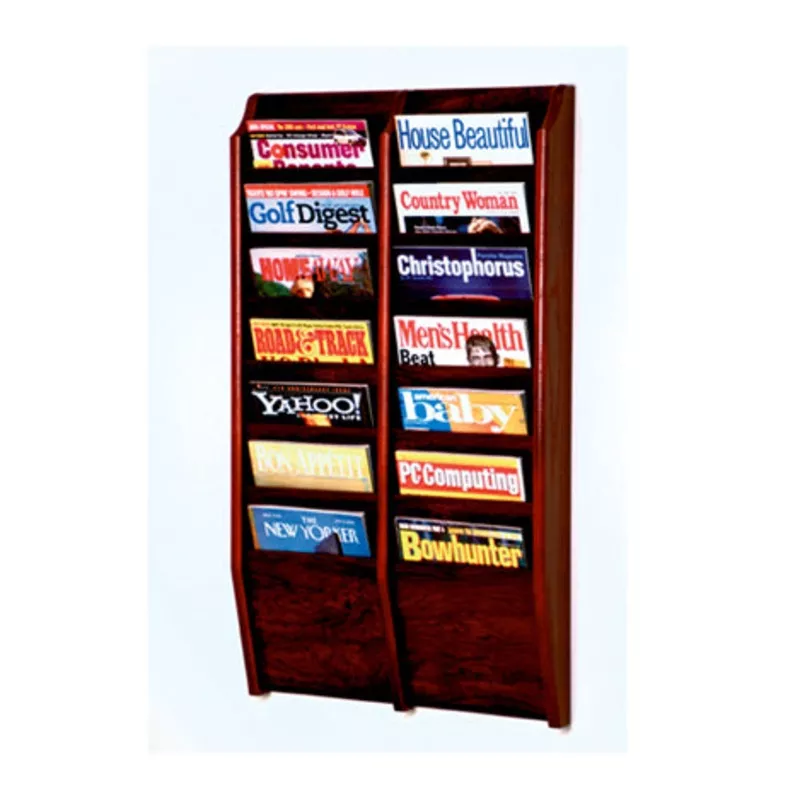 14 Pocket Wall Mount Magazine Rack