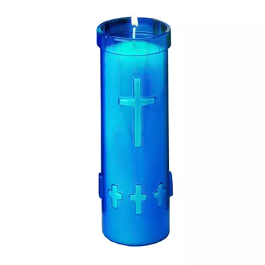 15P Unbreakable 6-Day Free Standing Devotional Candles (Blue, Bulk Case of 24) - Emkay