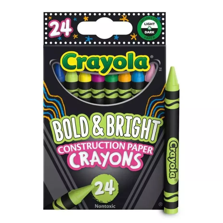24-Count Crayola Bold & Bright Construction Crayons