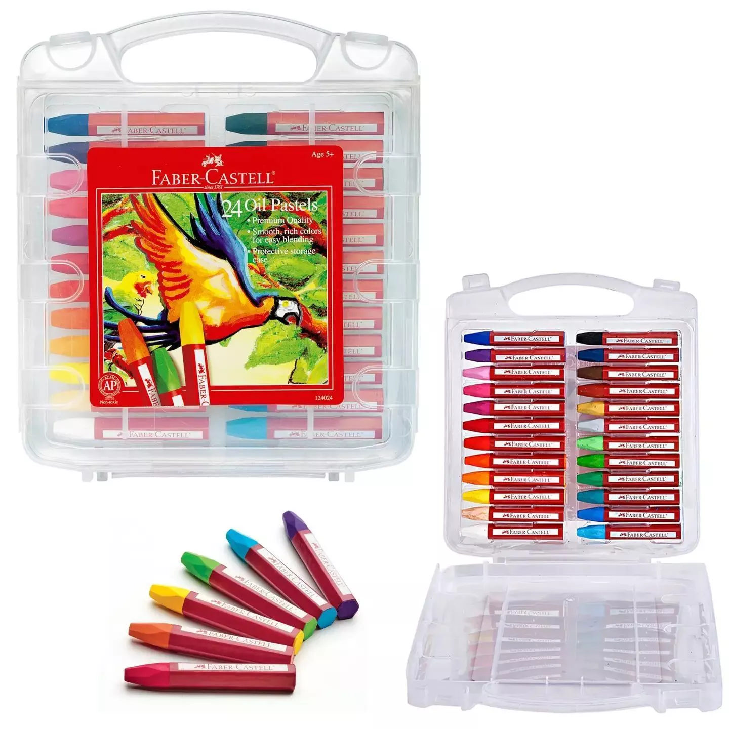 24 Oil Pastels in Storage Case For Kids