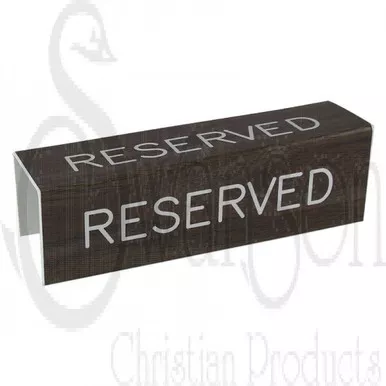 3-Sided Reserved Sign - 7" x 2" x 2" - Walnut Grain