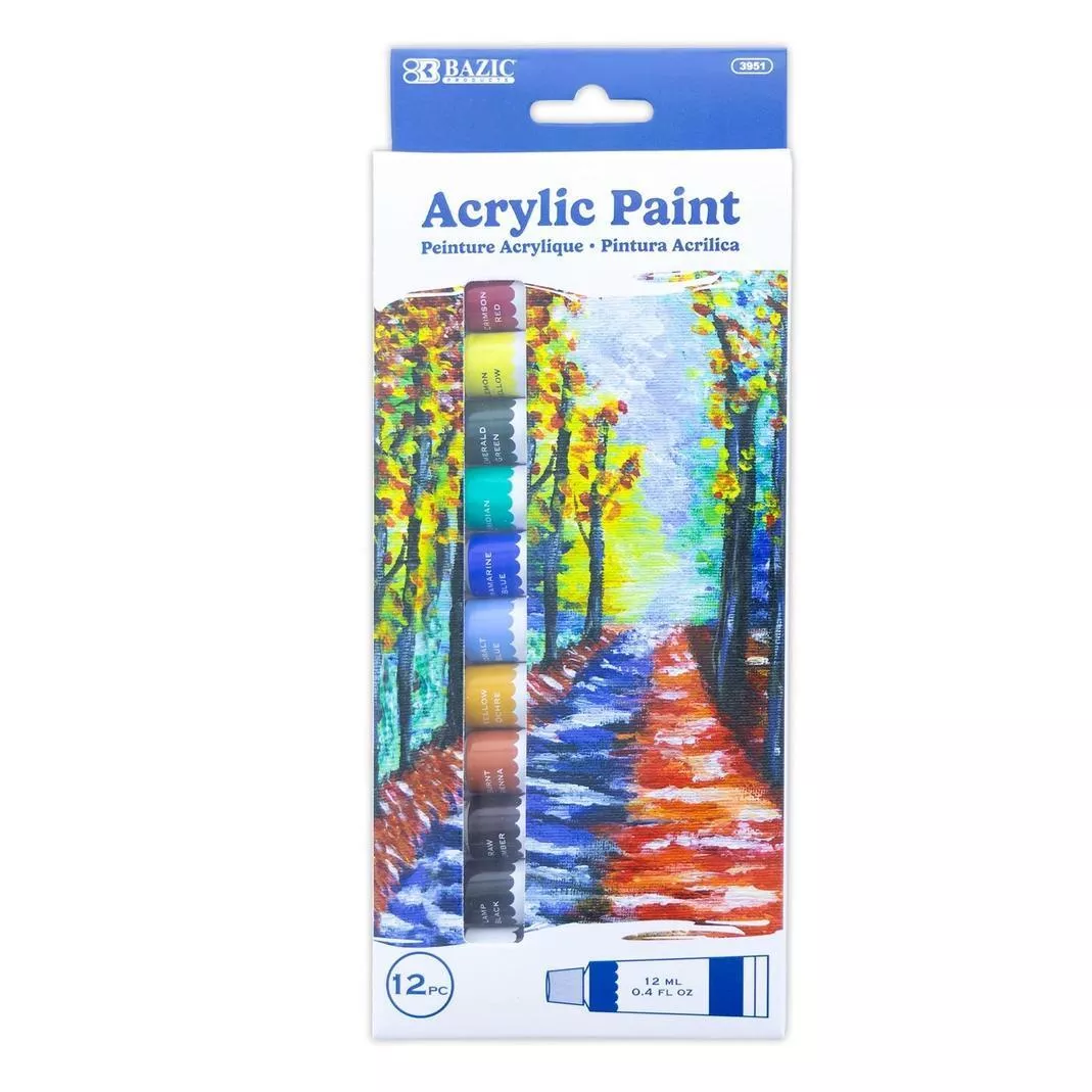 Acrylic Paint 12 Color 0.4 Fl oz (12 Ml)