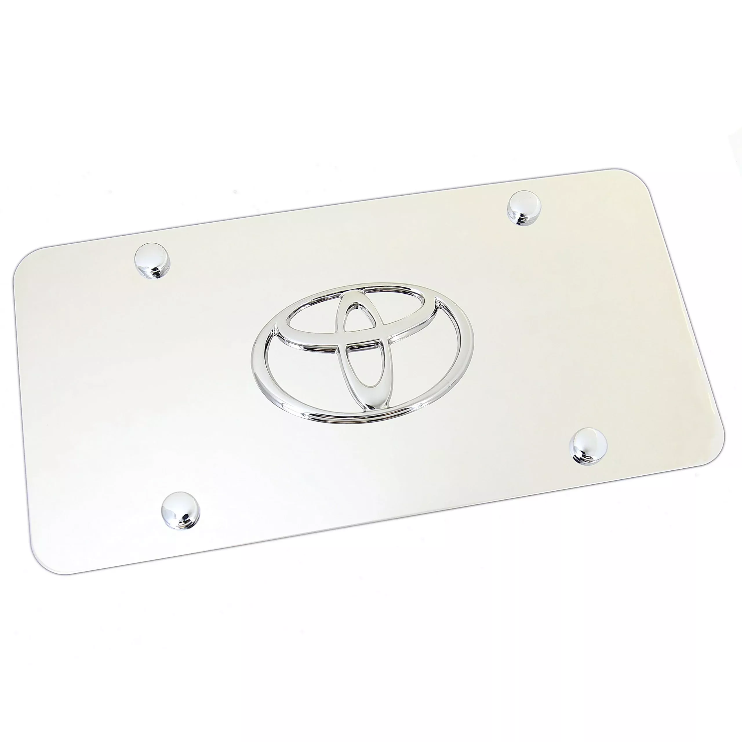 Au-Tomotive Gold, Inc. Officially Licensed Chrome Logo On Chrome License Plate For Toyota