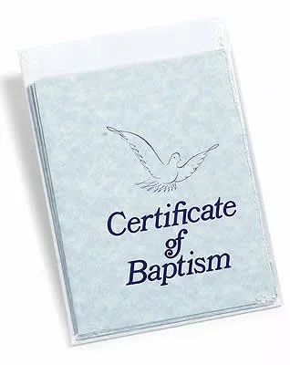 Baptism Certificates- Parchment with Envelopes (Pack of 6)