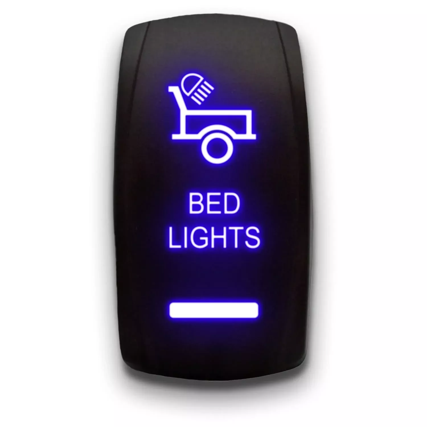 Bed Lights - Blue - Laser Etched Toggle Switch 20A 12V - Vertical Rocker Switch 5-Pin Dpst