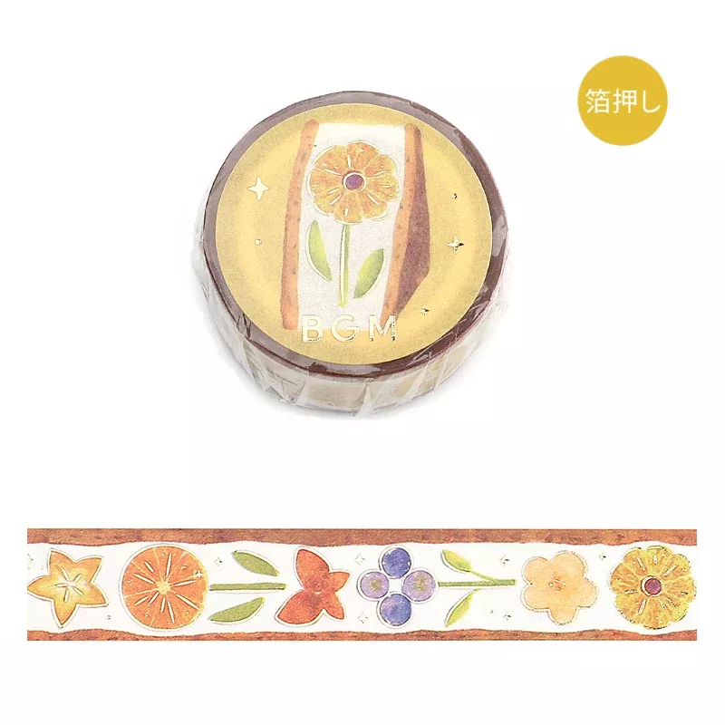 BGM Foil Stamping Masking Tape: Fruit Sandwich - Flower
