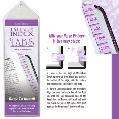 Bible Index Tabs -Horizontal- Lavender Damask (75460)