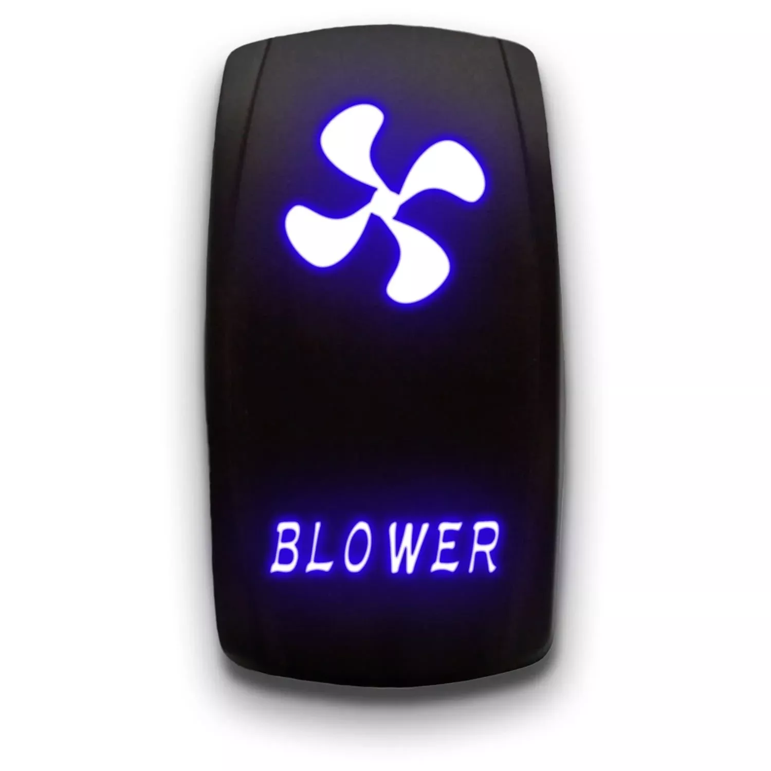 Blower - Blue - Laser Etched Toggle Switch 20A 12V - Vertical Rocker Switch 5-Pin Dpst