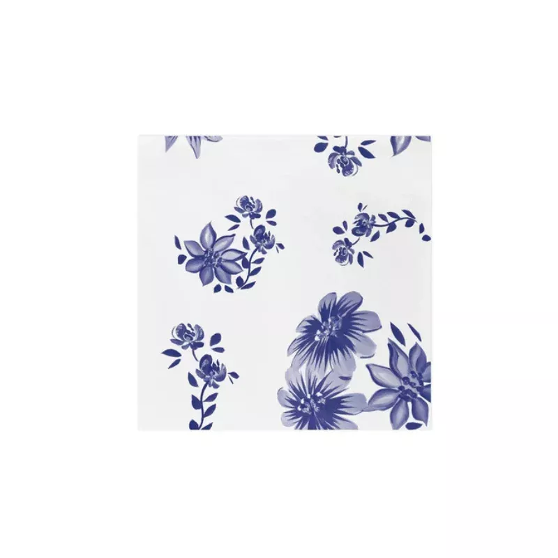 Blue and White Floral Cocktail Napkins