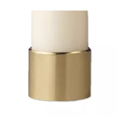 Brass Socket for Lux Mundi Altar Candle Shell - 3-1/2" Diameter - Cathedral Candle