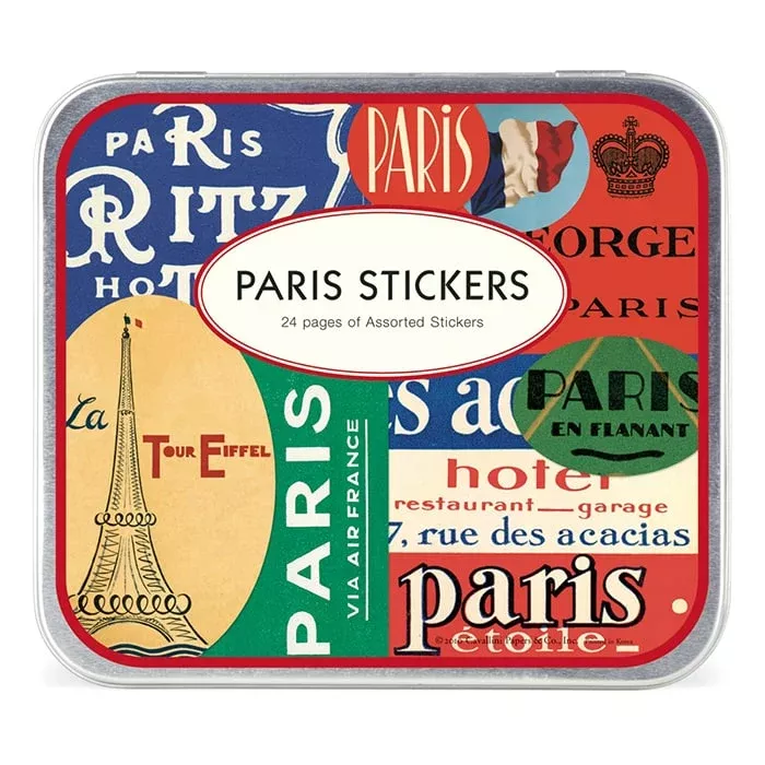 Cavallini Tin Of Labels Paris Sticker