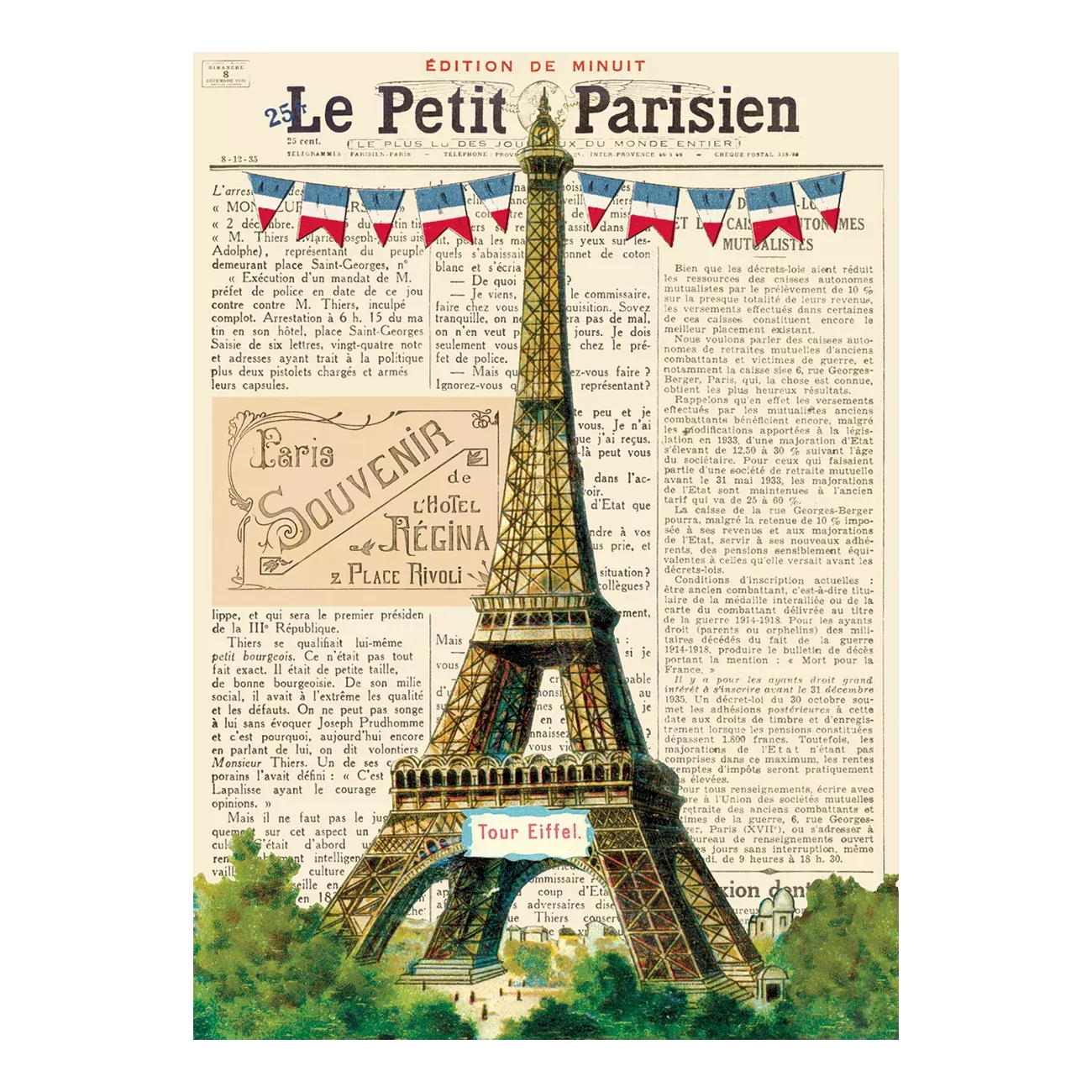 Cavallini Wrapping Paper Eiffel Tower 3