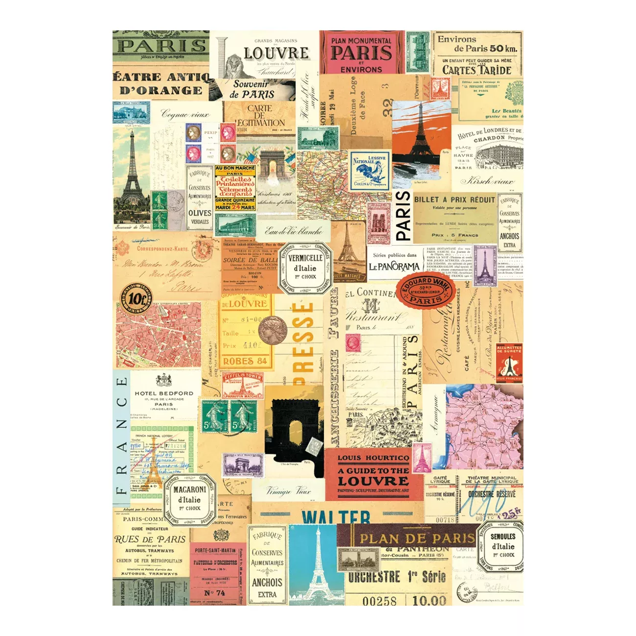 Cavallini Wrapping Paper Paris Ephemera