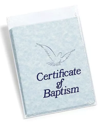 Certificate-Baptism w/Envelope (Blue Parchment) (Pack of 6)