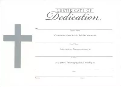 Certificate of Dedication (Pack of 6)