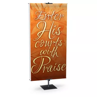 Church Banner - Fall & Thanksgiving - Enter His Courts