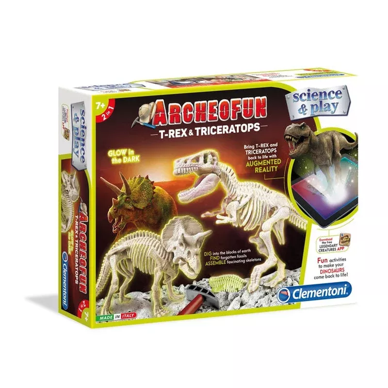 Clementoni Science & Play Archeofun T-Rex Glow in The Dark Scientific Dinosaur Kit