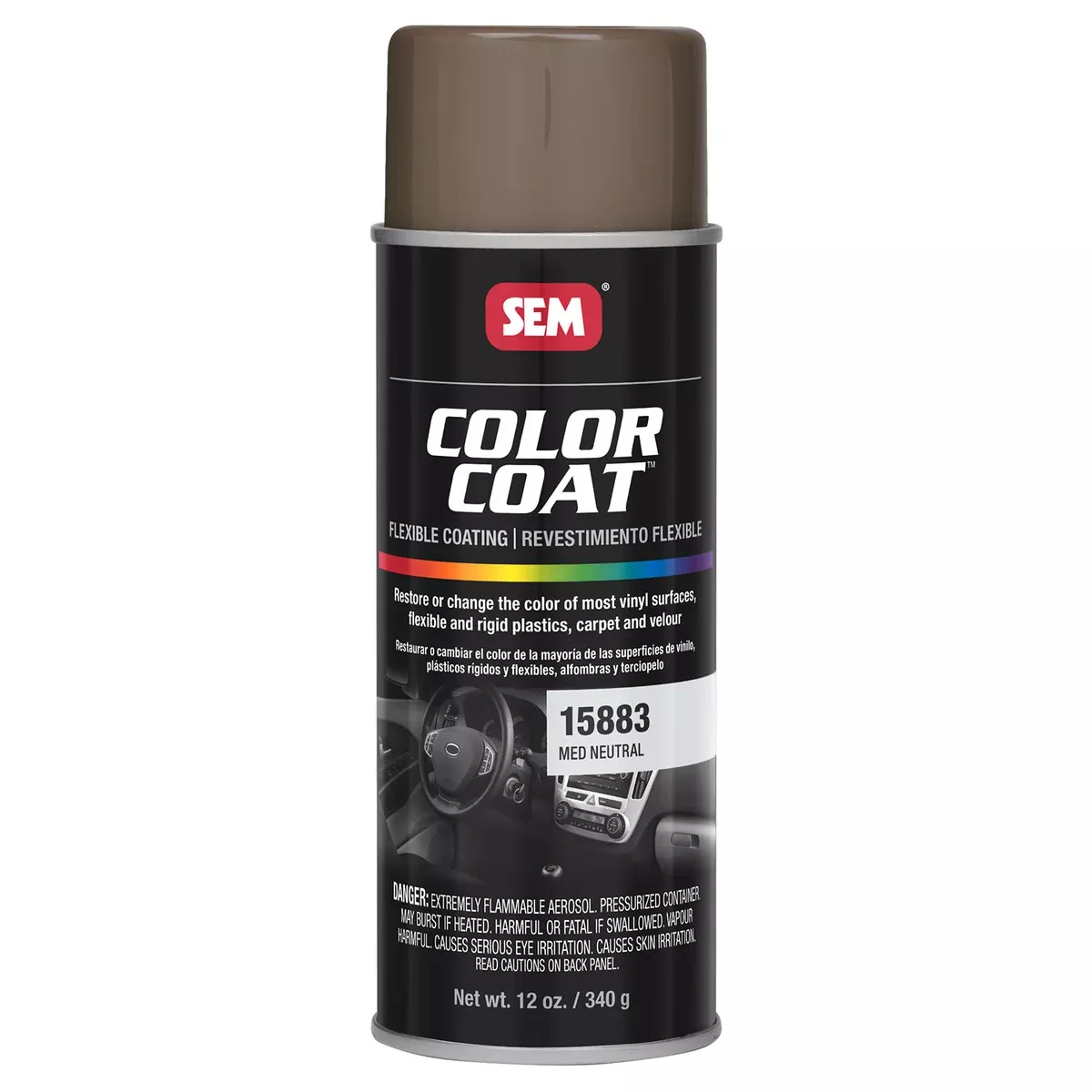 Color Coat - Plastic & Vinyl Flexible Coating, Medium Neutral, 12 oz. Aerosol