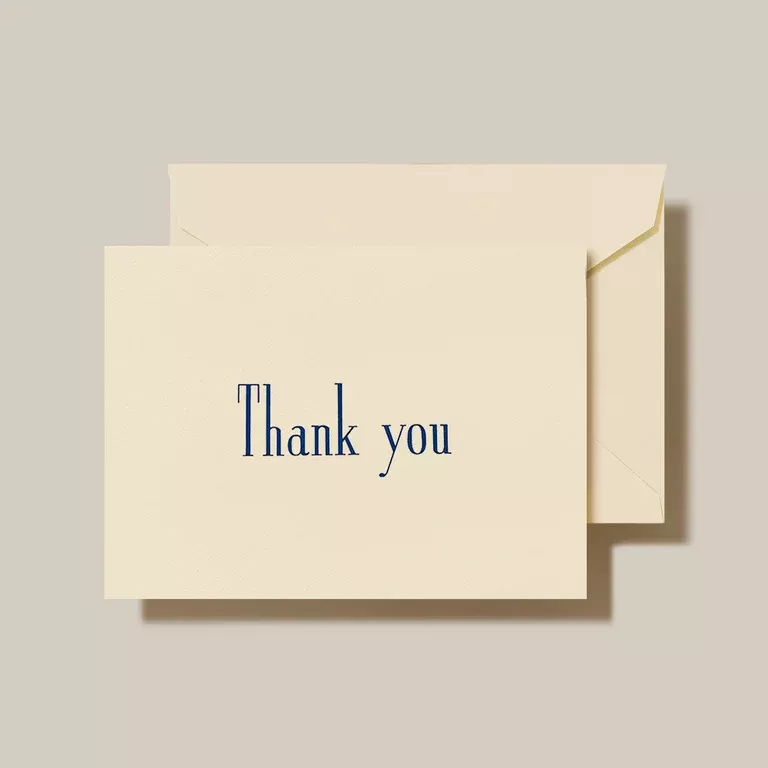 Crane Navy Thank You Note