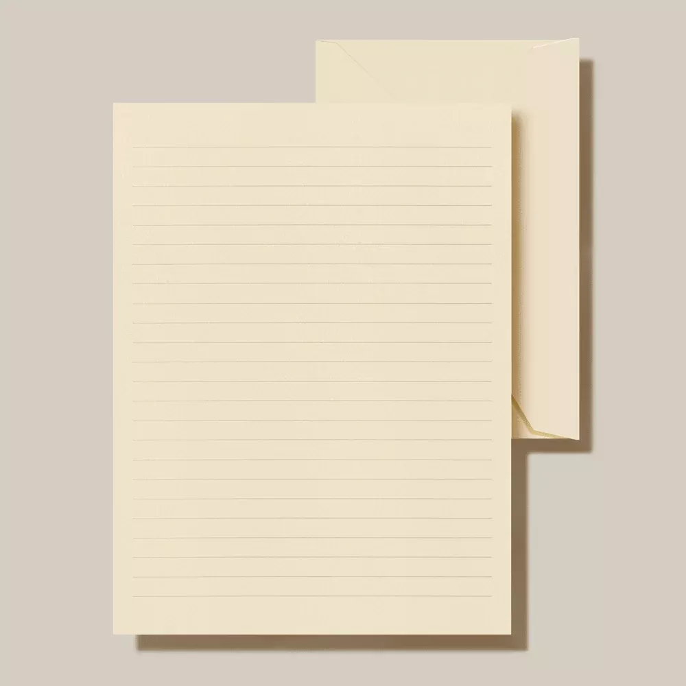 Crane Ruled Ecru Half Sheets