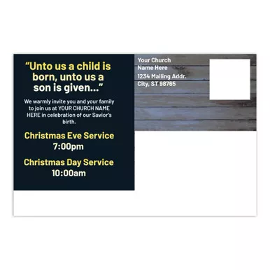 Customizable Christmas Postcards - Unto Us