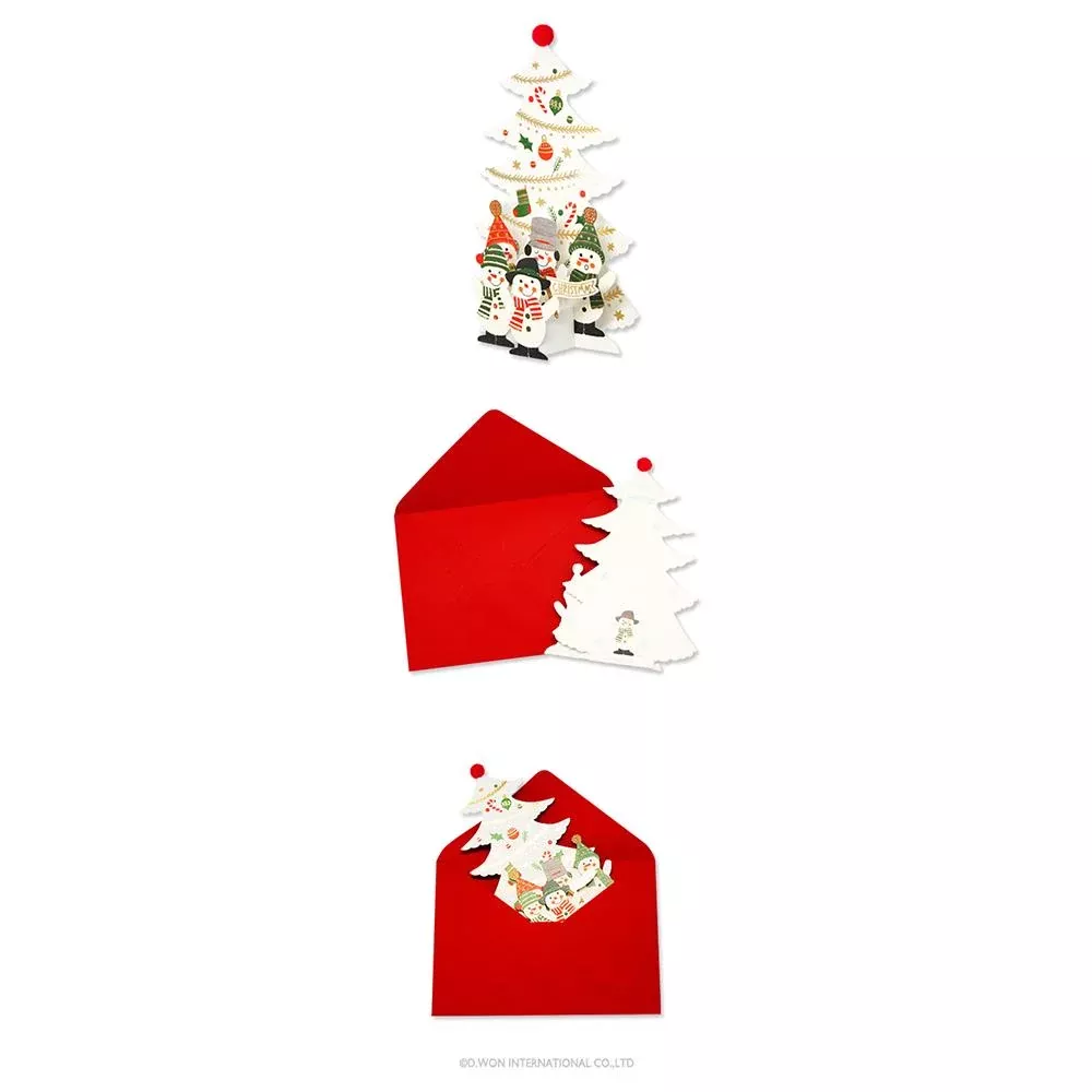 D'Won 3D Christmas Pop-Up Snowmen Choir Card