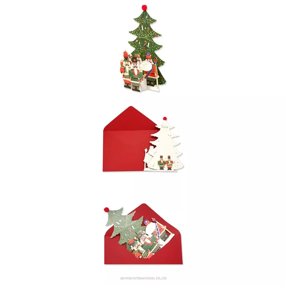 D'Won 3D Christmas Pop-Up Toy Soldier Choir Card