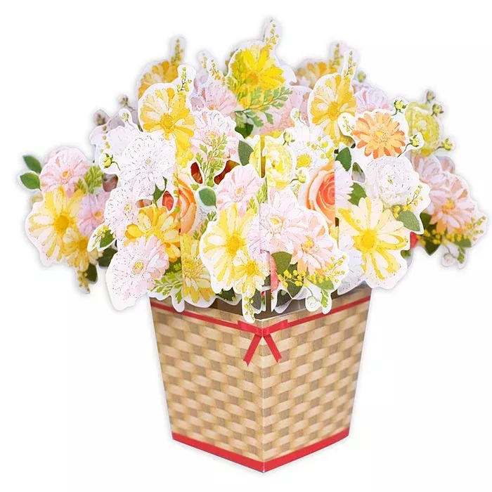 D'Won 3D Pop Up Card Flower In A Box - Yellow
