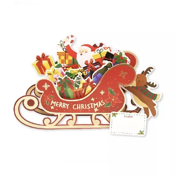 D'Won Card Santa On Sleigh