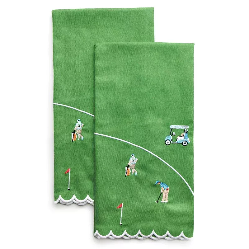 Day at the Golf Course Tea Towel