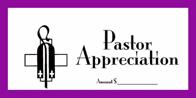Dollar/Check Size Pastors Appreciation Envelope