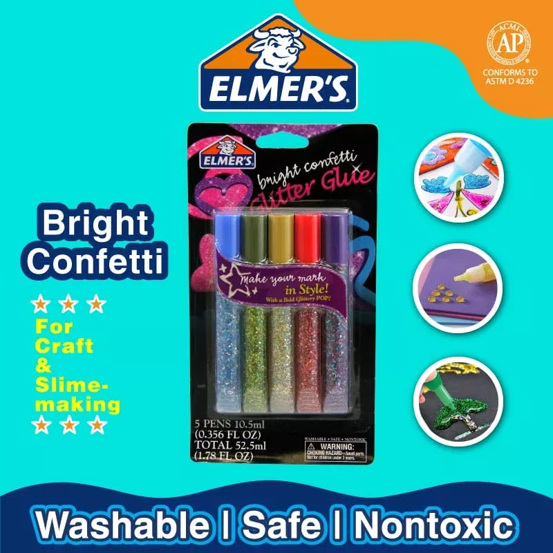 Elmer's 3D Bright Confetti Glue Pens 5s