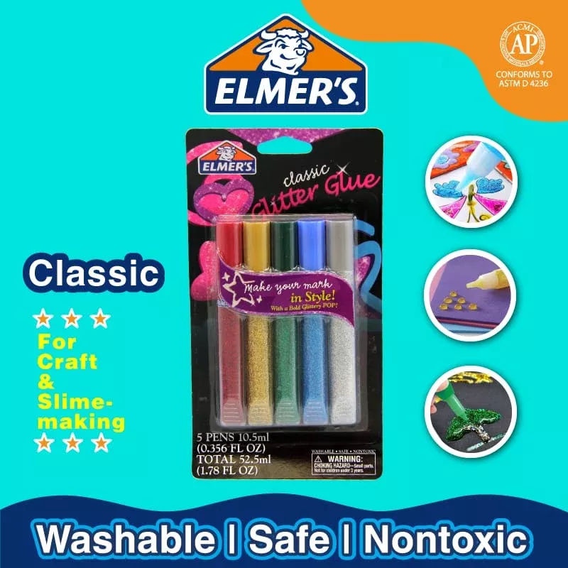 Elmer's 3D Classic Glitter Glue Pens 5s