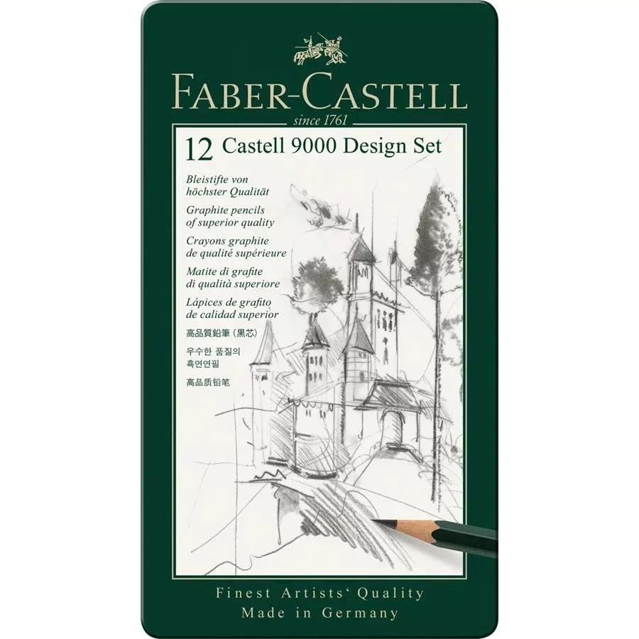 Faber-Castell Castell 9000 Graphite Pencil Design Set of 12