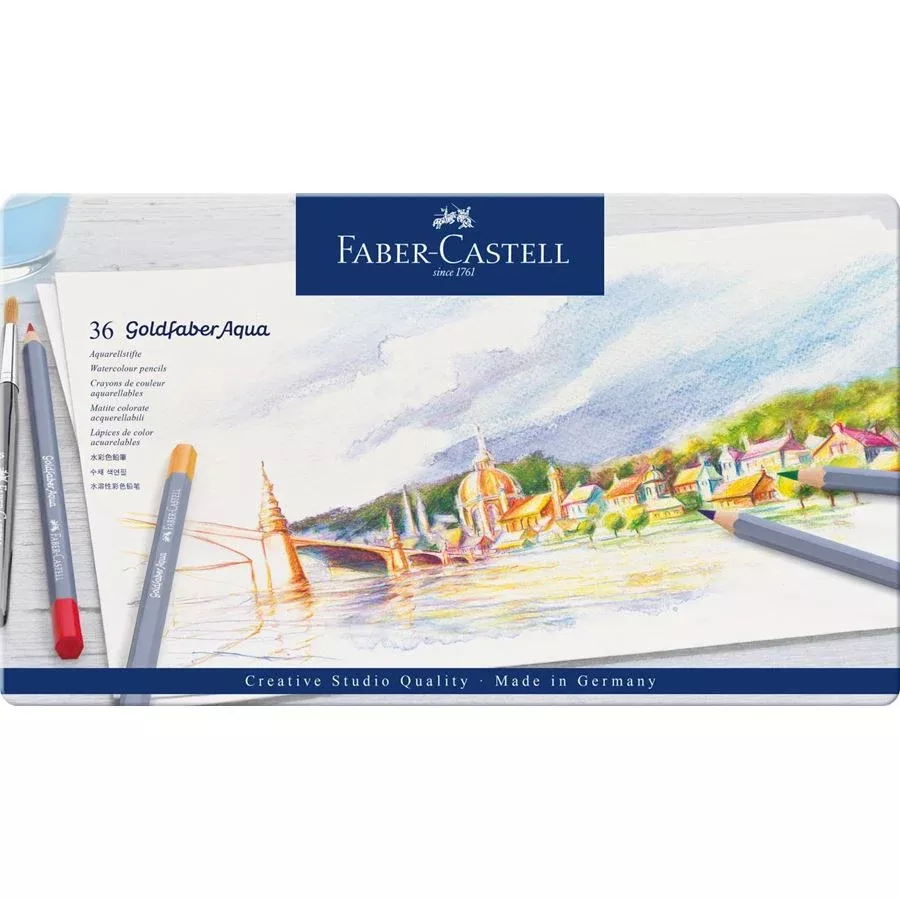Faber-Castell Goldfaber Aqua Watercolour Pencil Tin of 36
