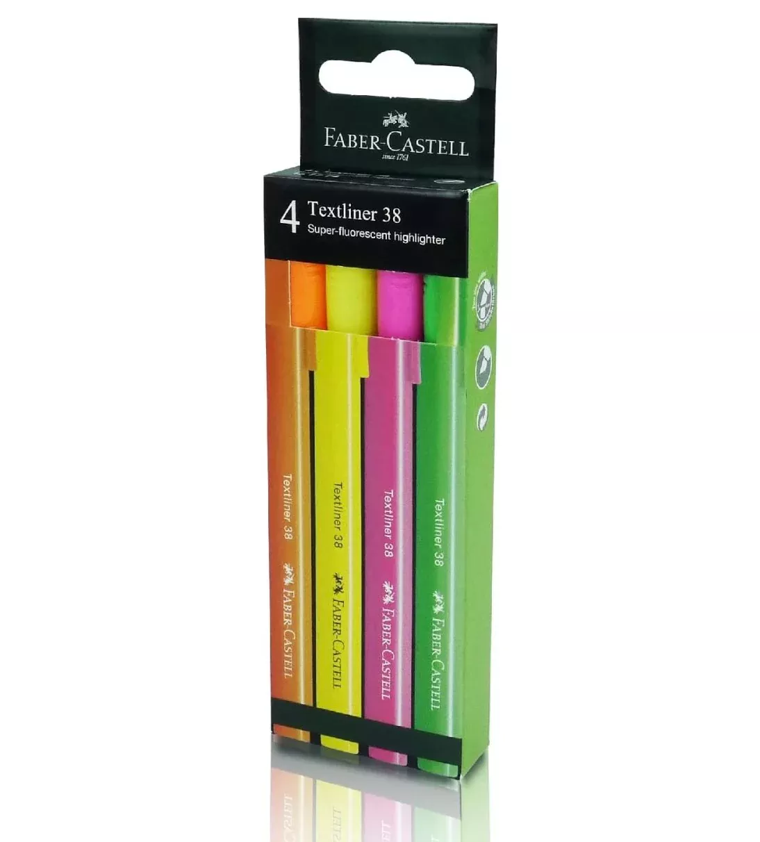 Faber-Castell Highlighter Textliner 38 Superflourescent Assorted Colour 4x HS Box