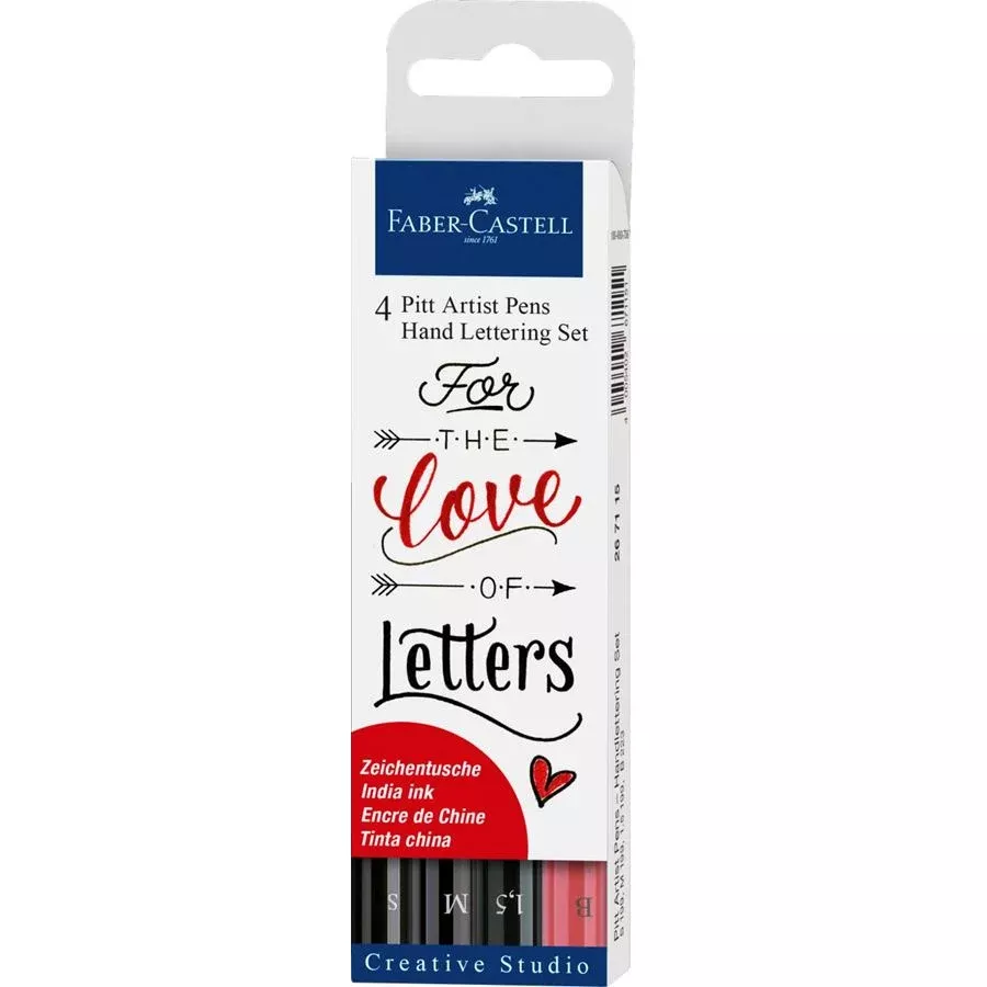 Faber-Castell Pitt Artist Pen Hand Lettering Set of 4 Black