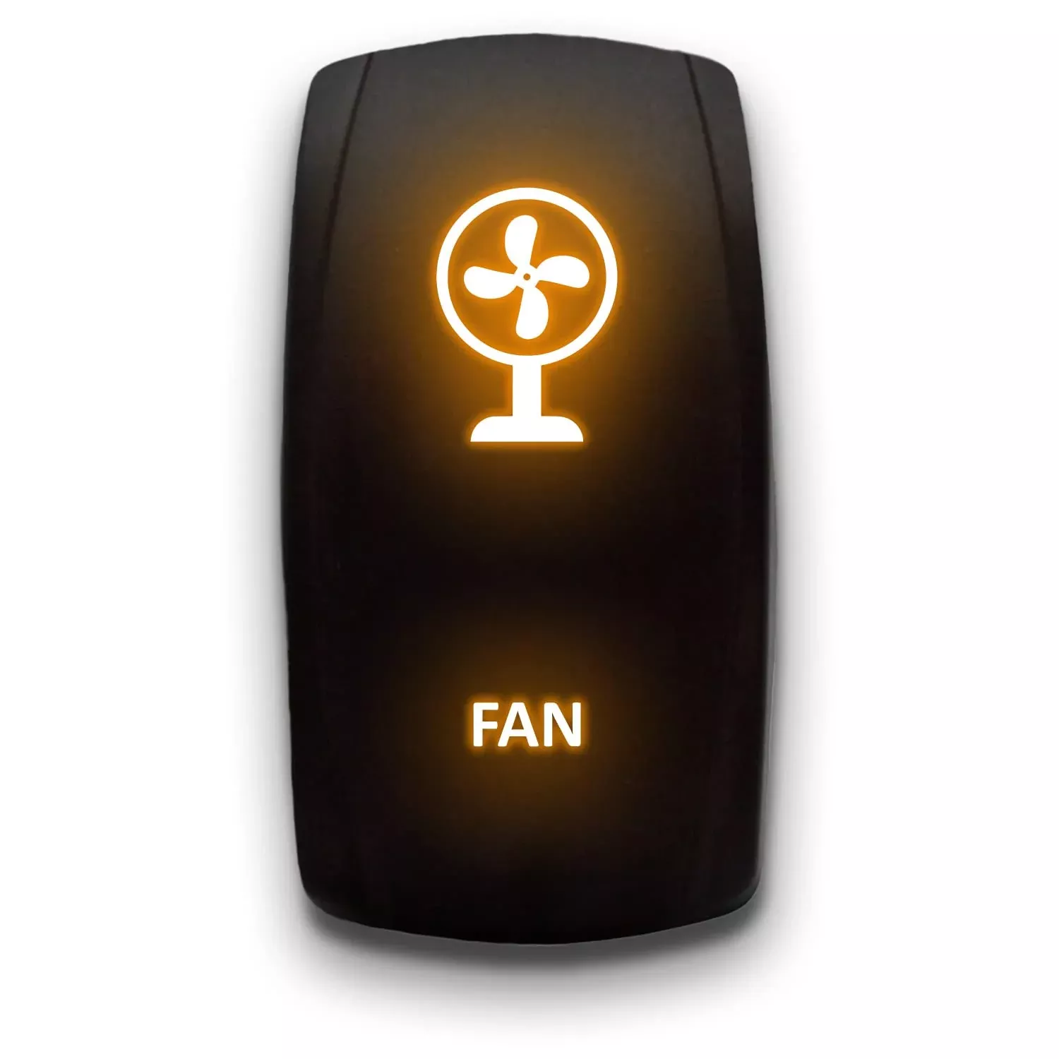 Fan - Orange - Laser Etched Toggle Switch 20A 12V - Vertical Rocker Switch 5-Pin Dpst