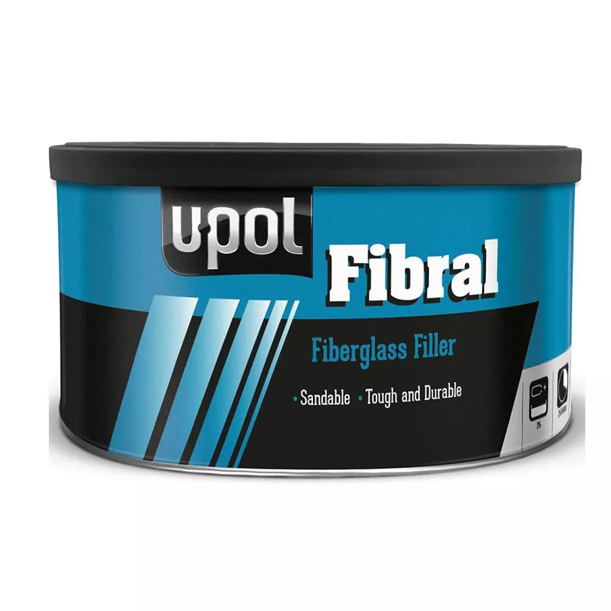 Fibral Lite Lightweight Sandable Glass Fiber Repair Paste, Pale Yellow, 1 Quart