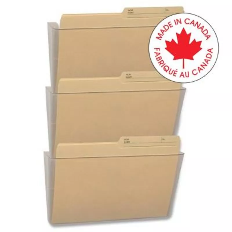 FILE-WALL, LETTER UNBREAKABLE, CLEAR, 3-PACK