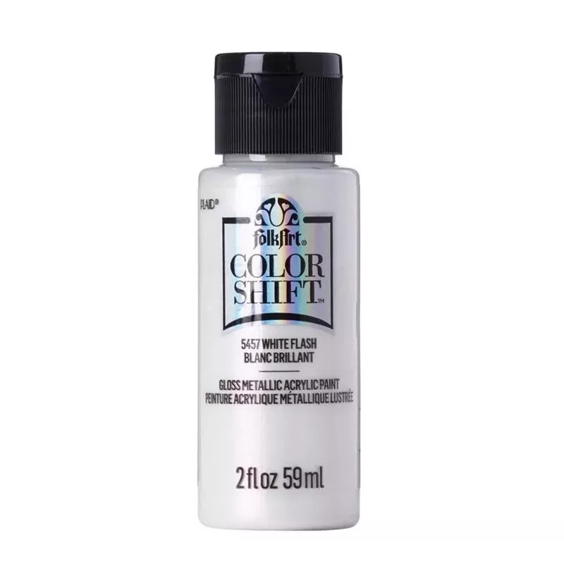 FolkArt Color Shift Metallic White Flash Craft Paint Exterior and Interior 2 oz