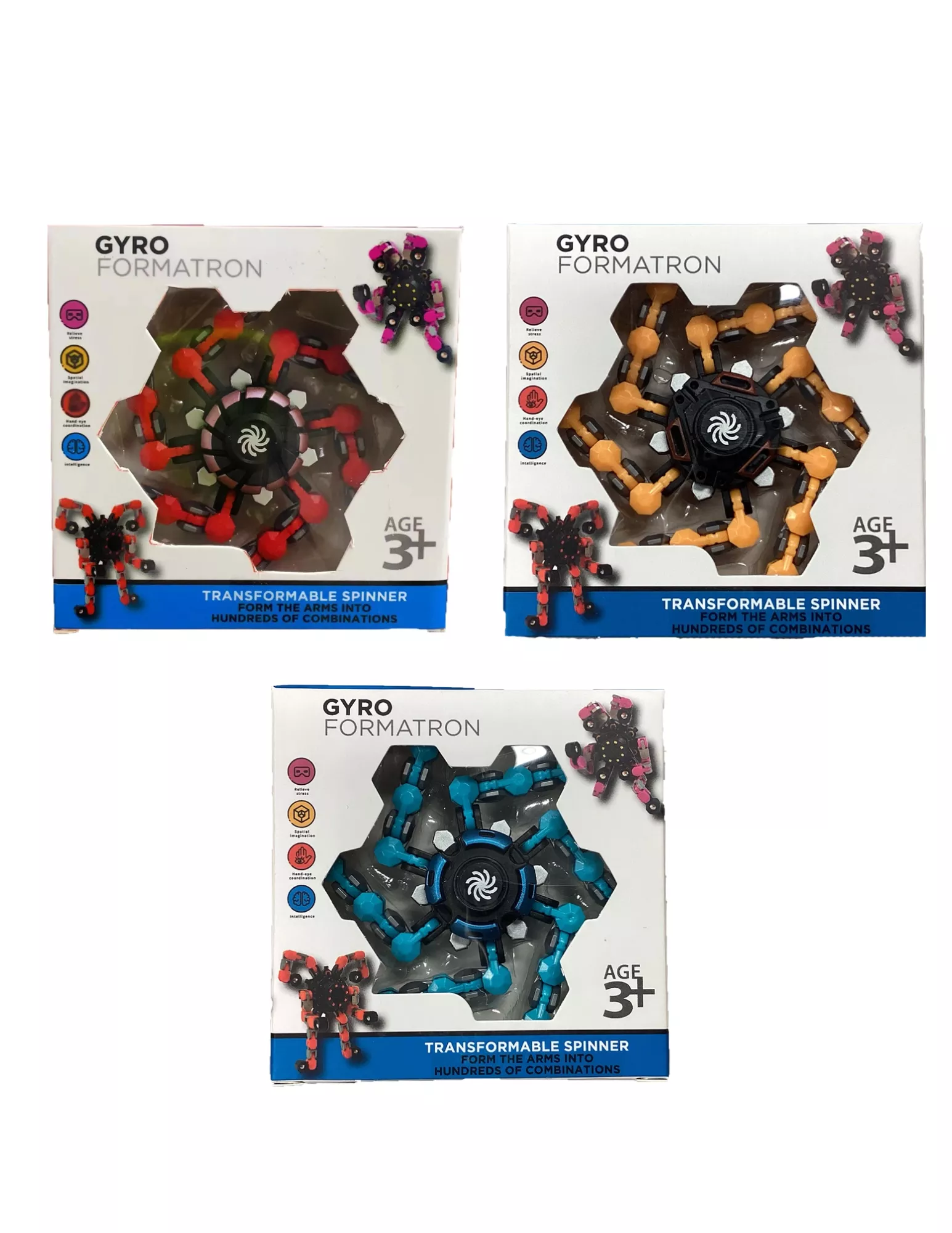 Gyro Formatron Fidget Spinner with Adjustable Arms