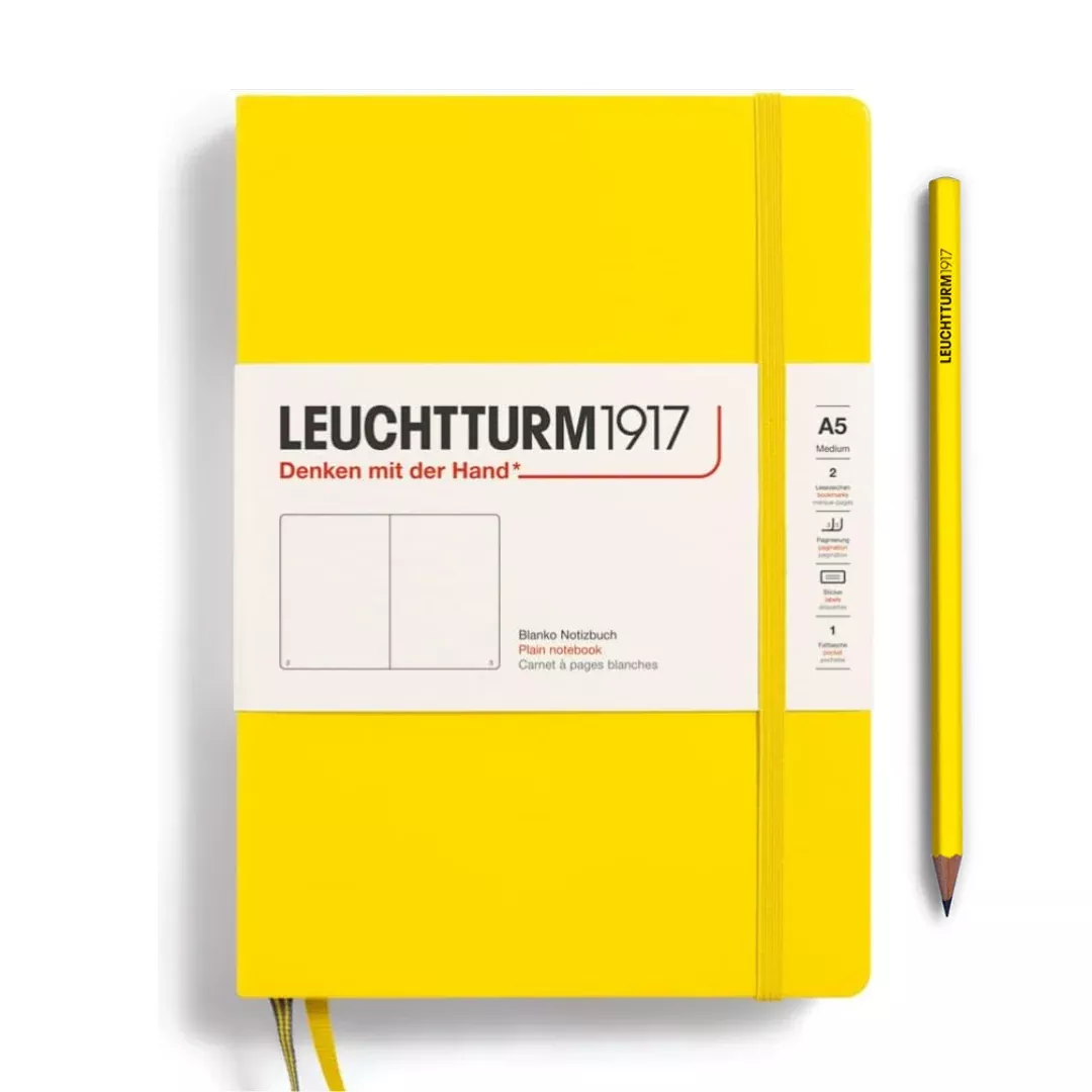 Leuchtturm1917 A5 Medium Hardcover Notebook - Plain / Lemon