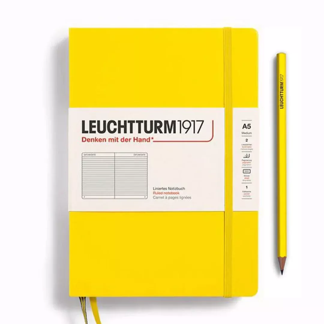 Leuchtturm1917 A5 Medium Hardcover Notebook - Ruled / Lemon